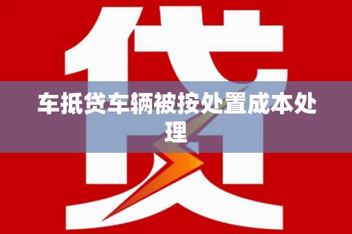 洛浦车抵贷车辆被按处置成本处理